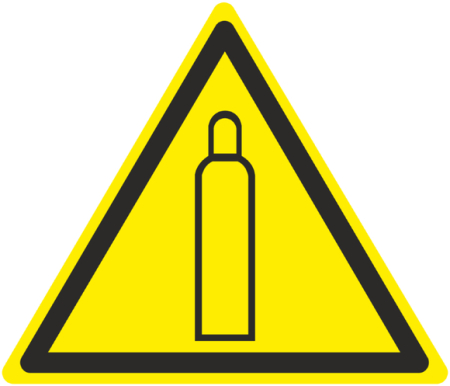 Знак W 19 "Газовый баллон" 200х200 мм, пленка самоклеящаяся самоклеющаяся ГОСТ Р 12.4.026-2015 EKF