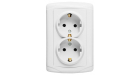 Мадрид Розетка 2-местная 16А с заземлением белая EKF Мадрид Розетка 2-местная 16А с заземлением белая EKF