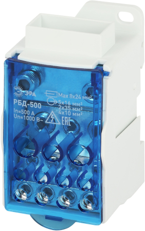 NO-122-44  Распределительный блок на DIN-рейку ЭРА  NO-122-44 РБД-500А