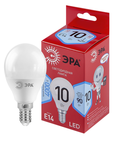 LED P45-10W-840-E14 R ЭРА (диод, шар, 10Вт, нейтр, E14)