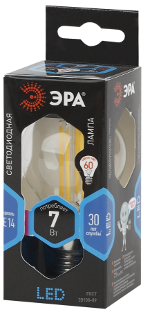Лампа светодиодная Эра F-LED P45-7W-840-E14 (филамент, шар, 7Вт, нейтр, E14)