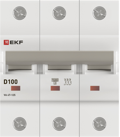 Автоматический выключатель 3P 100А (D) 15кА ВА 47-125 EKF PROxima