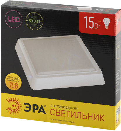 SPB-4-15-4K Светодиод. св-к 15Вт 4000К 1200лм квадрат 190x38 БЕЛ new