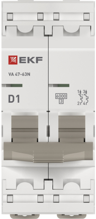 Автоматический выключатель 2P 1А (D) 6кА ВА 47-63N EKF PROxima