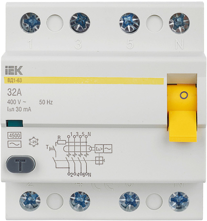 УЗО ВД1-63 4Р 32А 30мА IEK