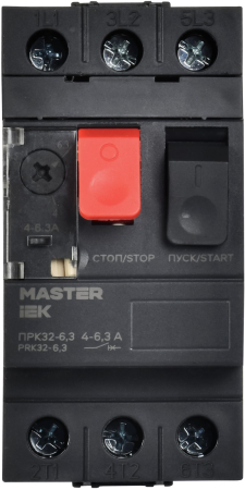 Пускатель ПРК32-6,3 In=6,3A Ir=4-6,3A Ue 660В IEK