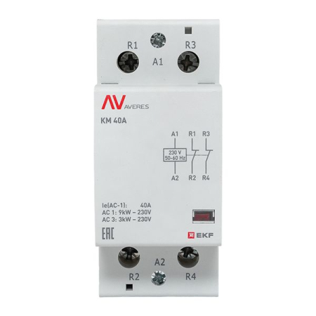 Контактор модульный КМ 40А 2NC 230VAC (2 мод.) AVERES EKF
