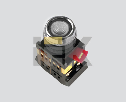 Кнопка ABLFS-22 прозрачный d22мм неон/240В 1з+1р IEK