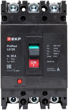 Автоматический выключатель LS125 18кА 3P 20А ProPact EKF