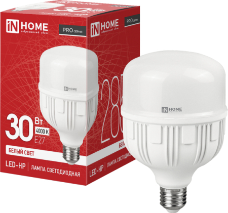 Лампа светодиодная LED-HP-PRO 30Вт 230В Е27 4000К 2700Лм IN HOME