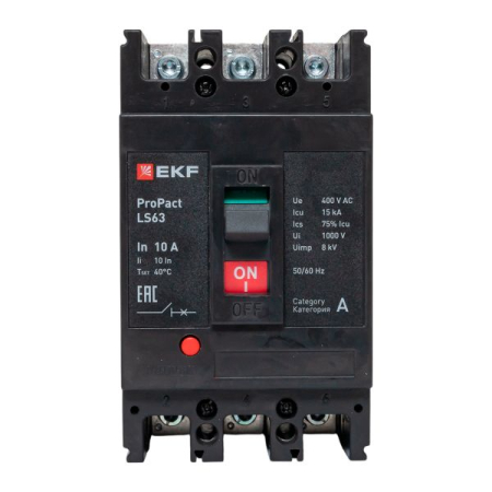 Автоматический выключатель LS63 15кА 3P 10А ProPact EKF