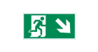 пиктограмма "ФИГУРА / СТРЕЛКА ВПРАВО ВНИЗ" 300х150мм для аварийно-эвакуационного светильника Vision/ пиктограмма "ФИГУРА / СТРЕЛКА ВПРАВО ВНИЗ" 300х150мм для аварийно-эвакуационного светильника Vision/
