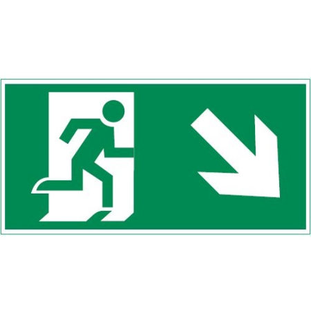 пиктограмма "ФИГУРА / СТРЕЛКА ВПРАВО ВНИЗ" 300х150мм для аварийно-эвакуационного светильника Vision/IP65 Basic