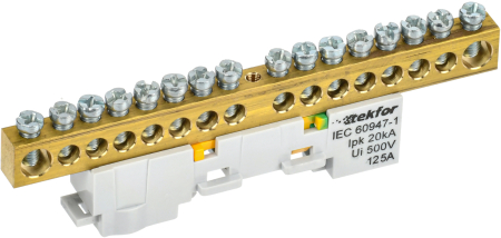 TEKFOR Шина PE "земля" неизол. на унив. держ. 8х12-16-Ж IEK