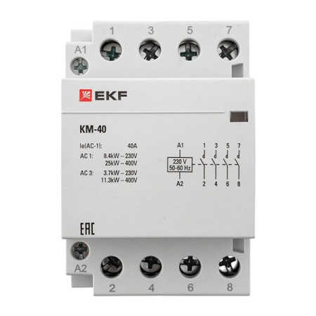 Контактор модульный КМ 40А 4NО (3 мод.) EKF PROxima