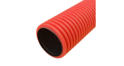Труба гофрированная двустенная ПНД жесткая тип 450 (SN12) красная д110 6м (36м/уп) Промрукав