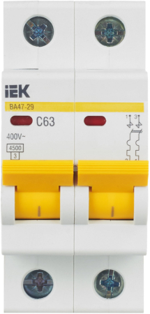KARAT Авт. выкл. ВА47-29 2P C 63А 4,5кА IEK