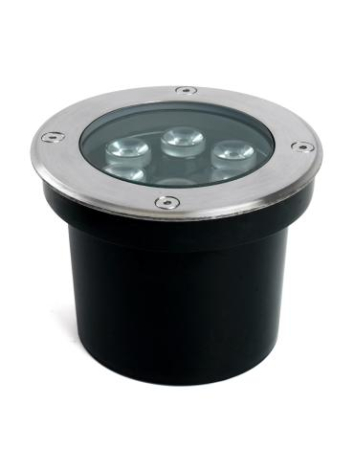 Светодиодный светильник тротуарный (грунтовый) Feron SP2802, 6W, AC/DC12-24V, низковольтный, 4000К, металлик, D120*H90mm, вн.диаметр: 90m, IP67