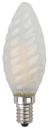 Лампа светодиодная Эра F-LED BTW-5W-827-E14 frost (филамент, свеча витая мат., 5Вт, тепл, E14)