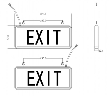 SSA-101-3-20  ЭРА Светильник аварийный светодиодный 1,5ч 3Вт  (25*150*360)мм ВЫХОД-EXIT-ЧЕЛ
