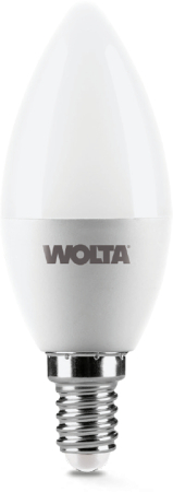 Лампа LED WOLTA C37 7.5Вт 625лм Е14 4000К   1/50