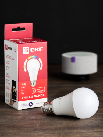 Умная лампа EKF Connect 8W WIFI RGBW E27