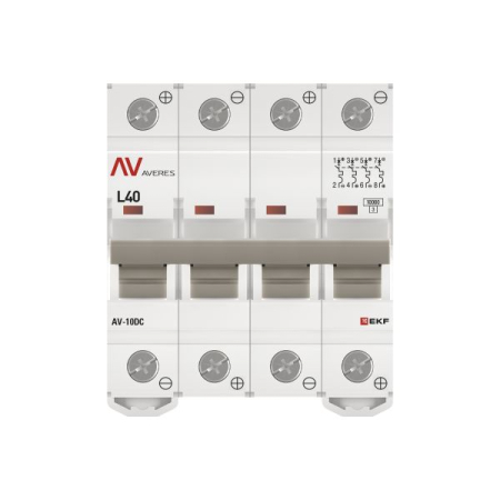 Выключатель автоматический AV-10 DC 4P 40A (L) 10kA EKF AVERES