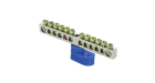 Шина "0" N (6x9мм) 12 отв. цинк синий угловой изолятор EKF PROxima