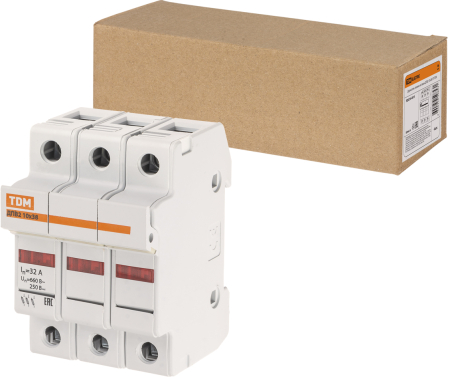 Держатель плавких вставок ДПВ2 10х38 3П TDM