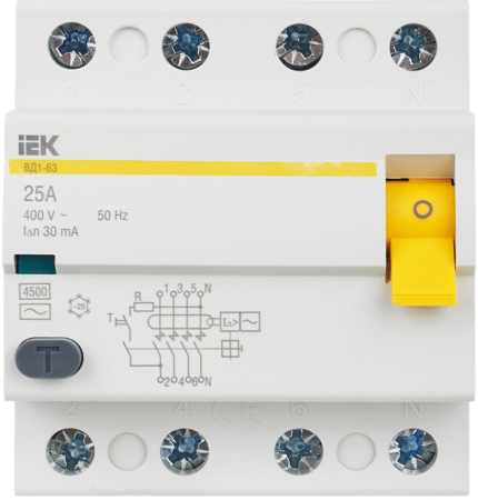 УЗО ВД1-63 4Р 25А 30мА IEK