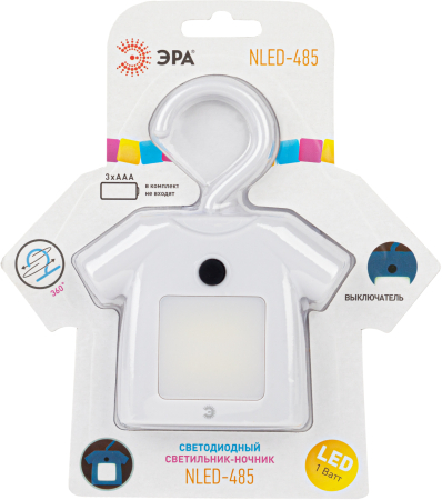 ЭРА светильник-ночник NLED-485-1W-SW-W белый (48/1344)