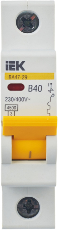 Авт. выкл. ВА47-29 1Р 40А 4,5кА х-ка В IEK