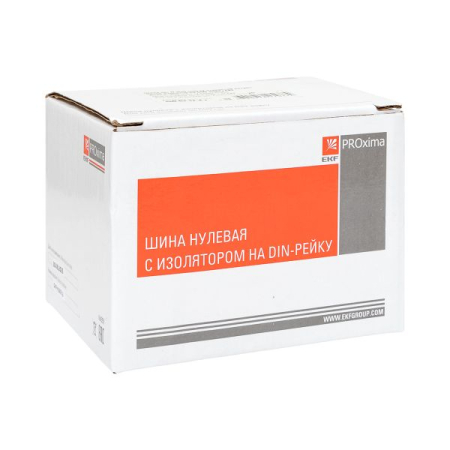 Шина "0" N (6х9мм) 12 отверстий латунь синий изолятор на DIN-рейку розничный стикер EKF PROxima