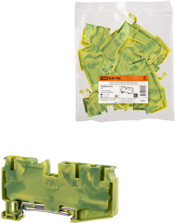 Зажим клеммный безвинтовой ЗКБ PEN быстрого зажима 3 вывода 6 мм2 (Ph-C PT 6-TWIN-PE) TDM