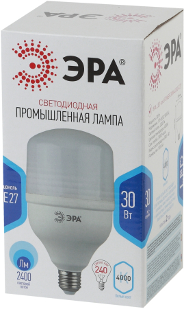 Лампы СВЕТОДИОДНЫЕ POWER LED POWER T100-30W-4000-E27  ЭРА (диод, колокол, 30Вт, нейтр, E27)