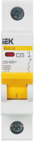Авт. выкл. ВА47-29 1Р 25А 4,5кА х-ка С IEK