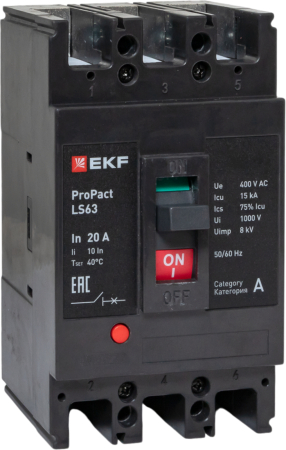 Автоматический выключатель LS63 15кА 3P 20А ProPact EKF