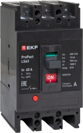Автоматический выключатель LS63 15кА 3P 40А ProPact EKF