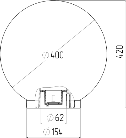 НТУ 01-150-401 ЭРА Светильник садово-парковый шар белый D400mm Е27 (18)