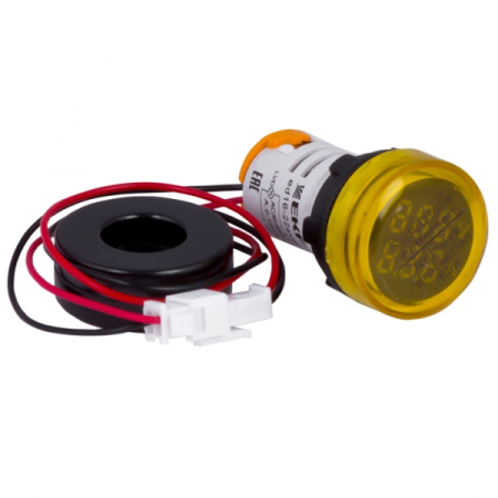 Индикатор значения тока и напряжения желтый ED16-22AVD 100А EKF PROxima  в комплекте с трансформатором тока