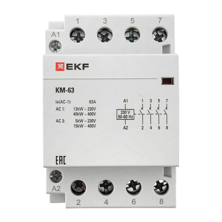 Контактор модульный КМ 63А 4NО (3 мод.) EKF PROxima