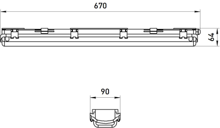 SPP-101-0-002-60  ЭРА Св-к IP65 под две светодиод. лампы T8 G13 600мм