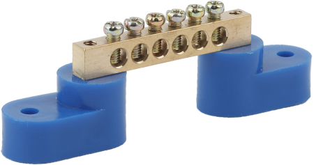 Аксессуары для клемм  ЭРА NO-222-55  Шина N "ноль" на двух угловых изол ШНИ-6х9-6-У2-синий (10/400/6