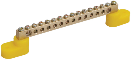 Шина PE "земля" на двух угловых изол ШНИ-6х9-20-У2-Ж IEK