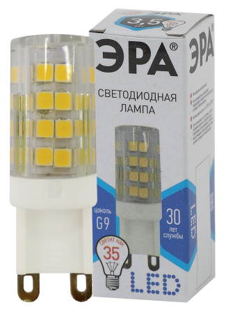 Лампы СВЕТОДИОДНЫЕ СТАНДАРТ LED JCD-3,5W-CER-840-G9  ЭРА (диод, капсула, 3,5Вт, нейтр, G9)
