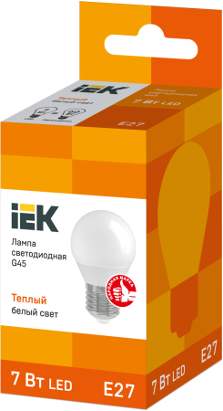 Лампа светодиодная ECO G45 шар 7Вт 230В 3000К E27 IEK
