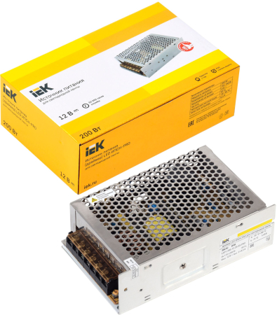 Драйвер LED ИПСН-PRO 200Вт 12 В блок - клеммы  IP20 IEK
