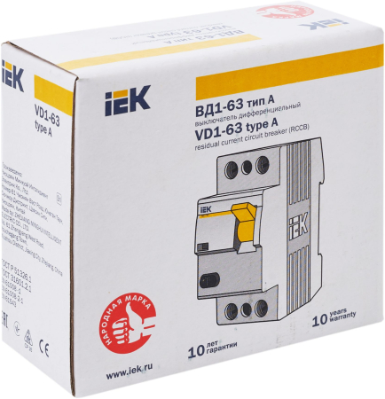 УЗО ВД1-63 2Р 25А 30мА тип А IEK