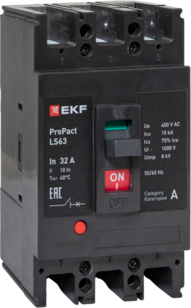 Автоматический выключатель LS63 15кА 3P 32А ProPact EKF