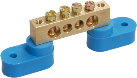 Шина N "ноль" на двух угловых изол ШНИ-8х12-4-У2-С IEK